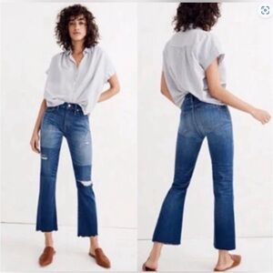 Madewell Cali Demi Boot Distressed Patchwork Jean